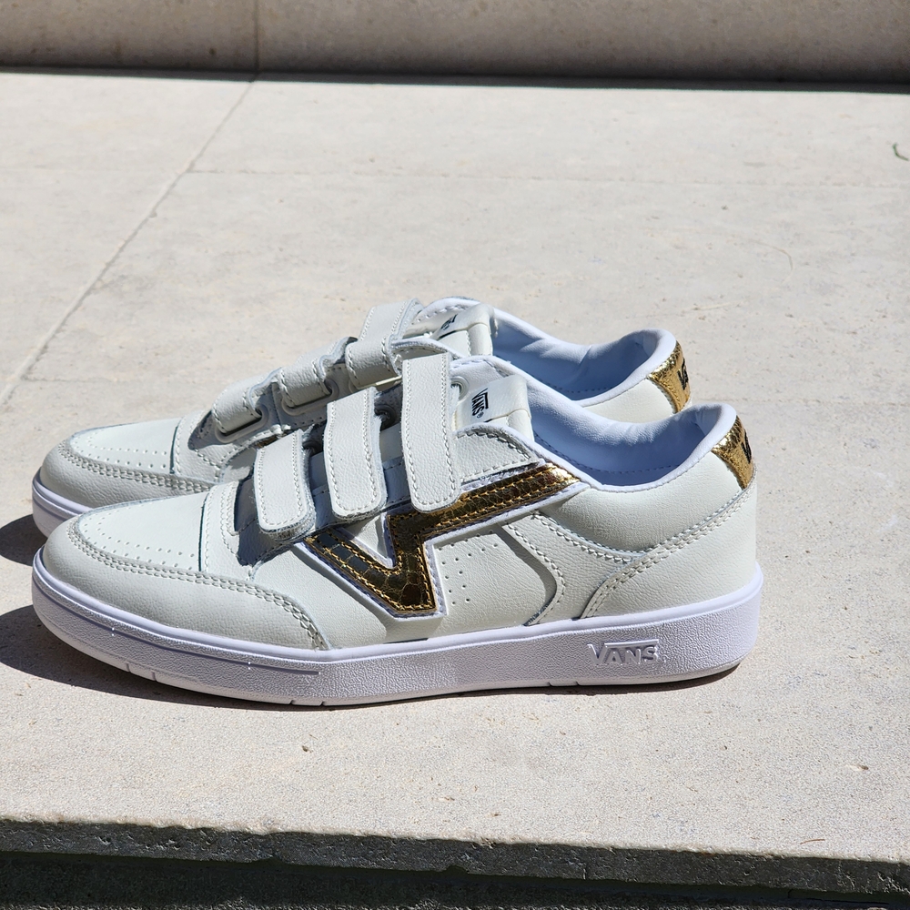 Vans Lowland Comfy Cush V Metallic Marshmallow/Gold Unisex Women's Shoes Size 7 - Picture 3 of 8